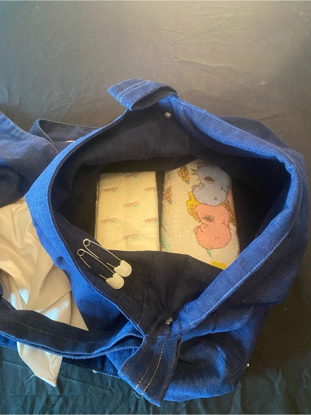 Snugli 1990s vintage Navy Canvas Baby diaper bag